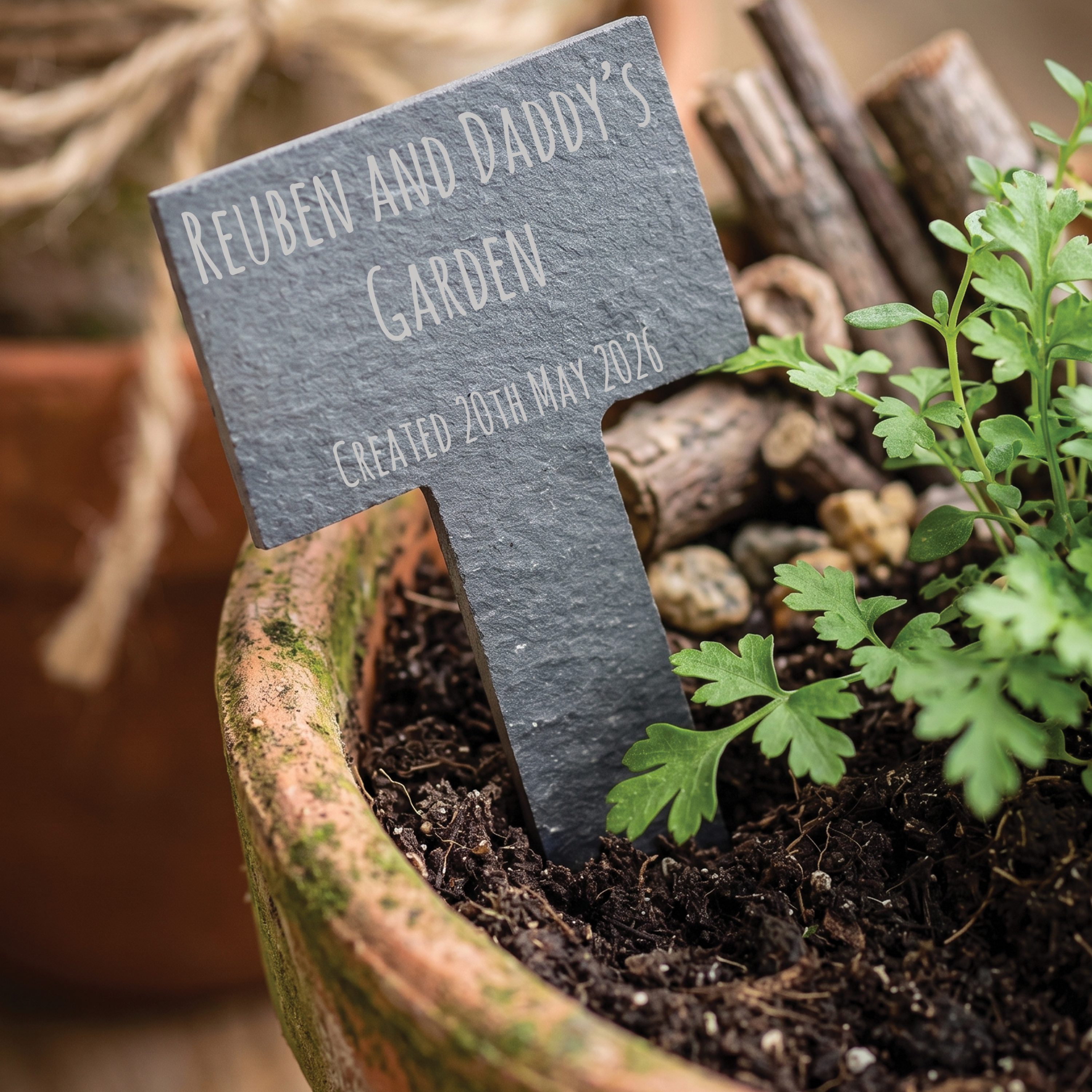 Daddy & Baby Garden Marker