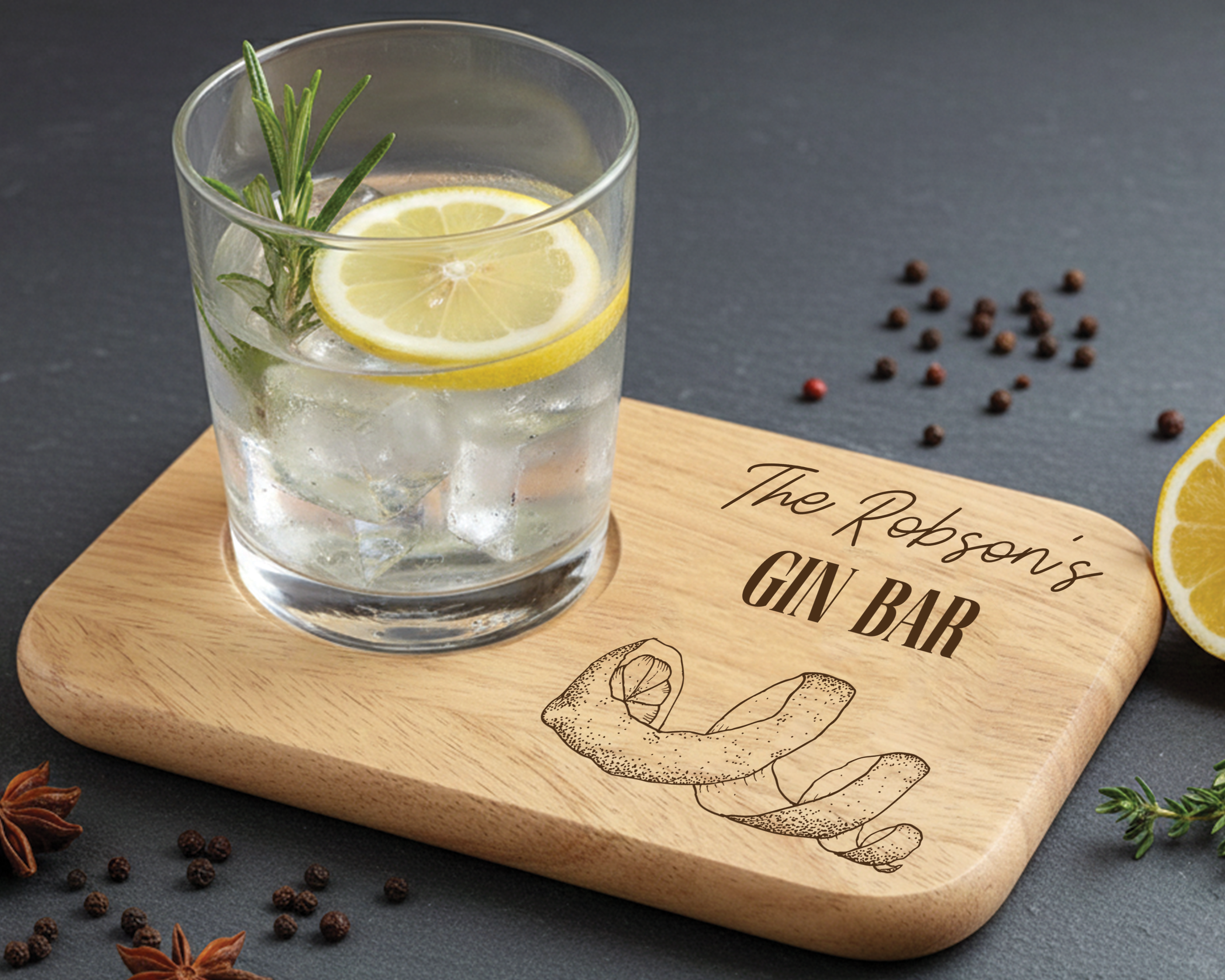 Gin Bar Drink and Snack Board