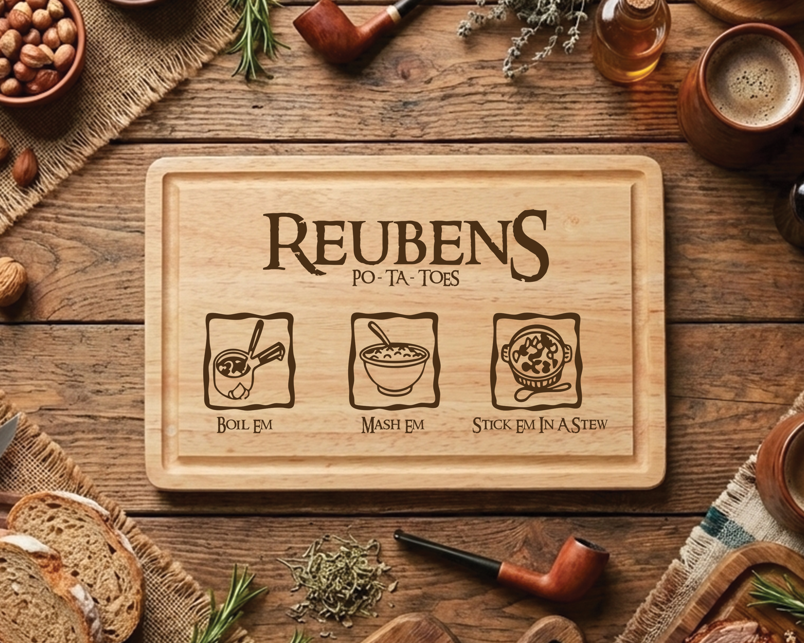 Taters Potatoes Chopping Board