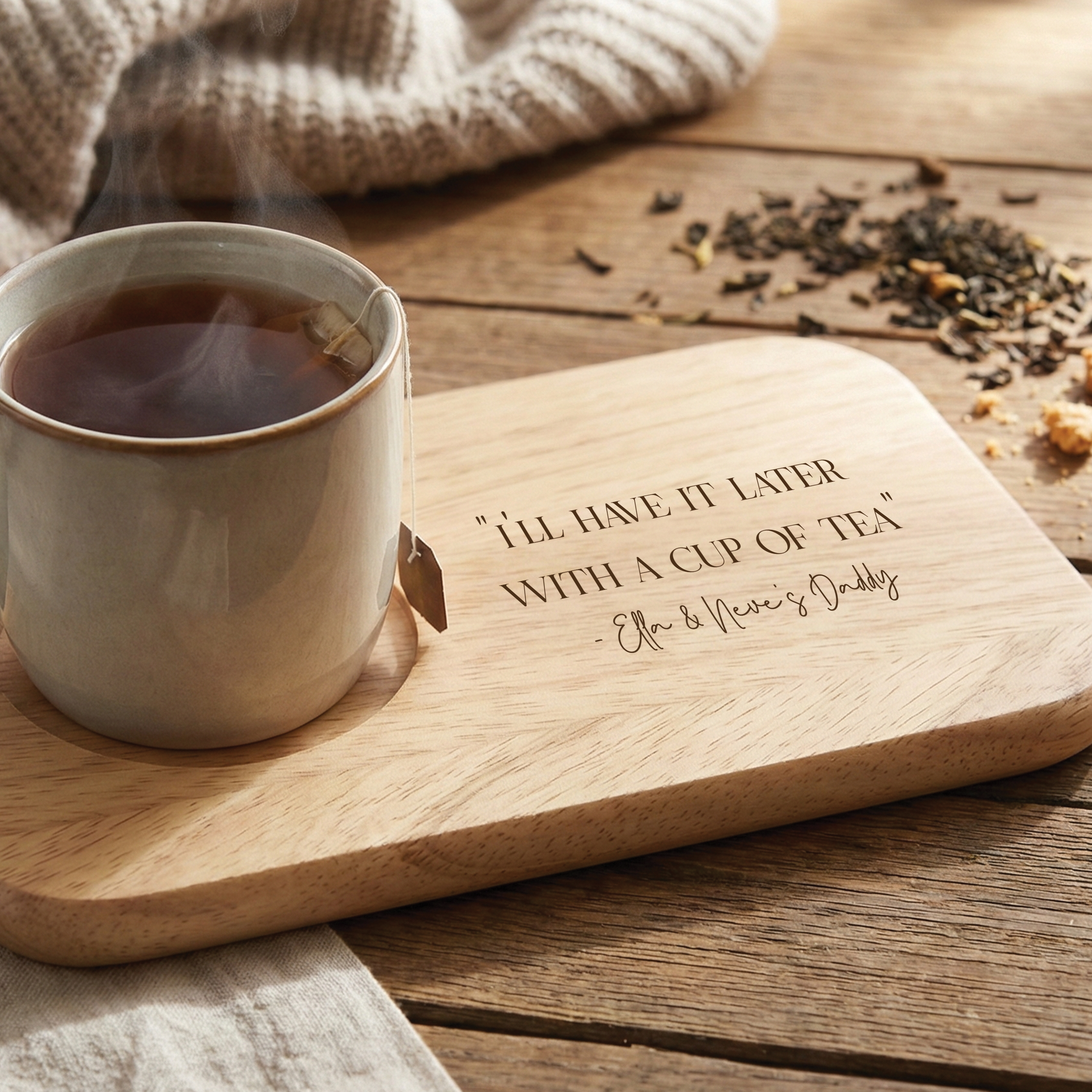 Wooden Cup and Snack Board