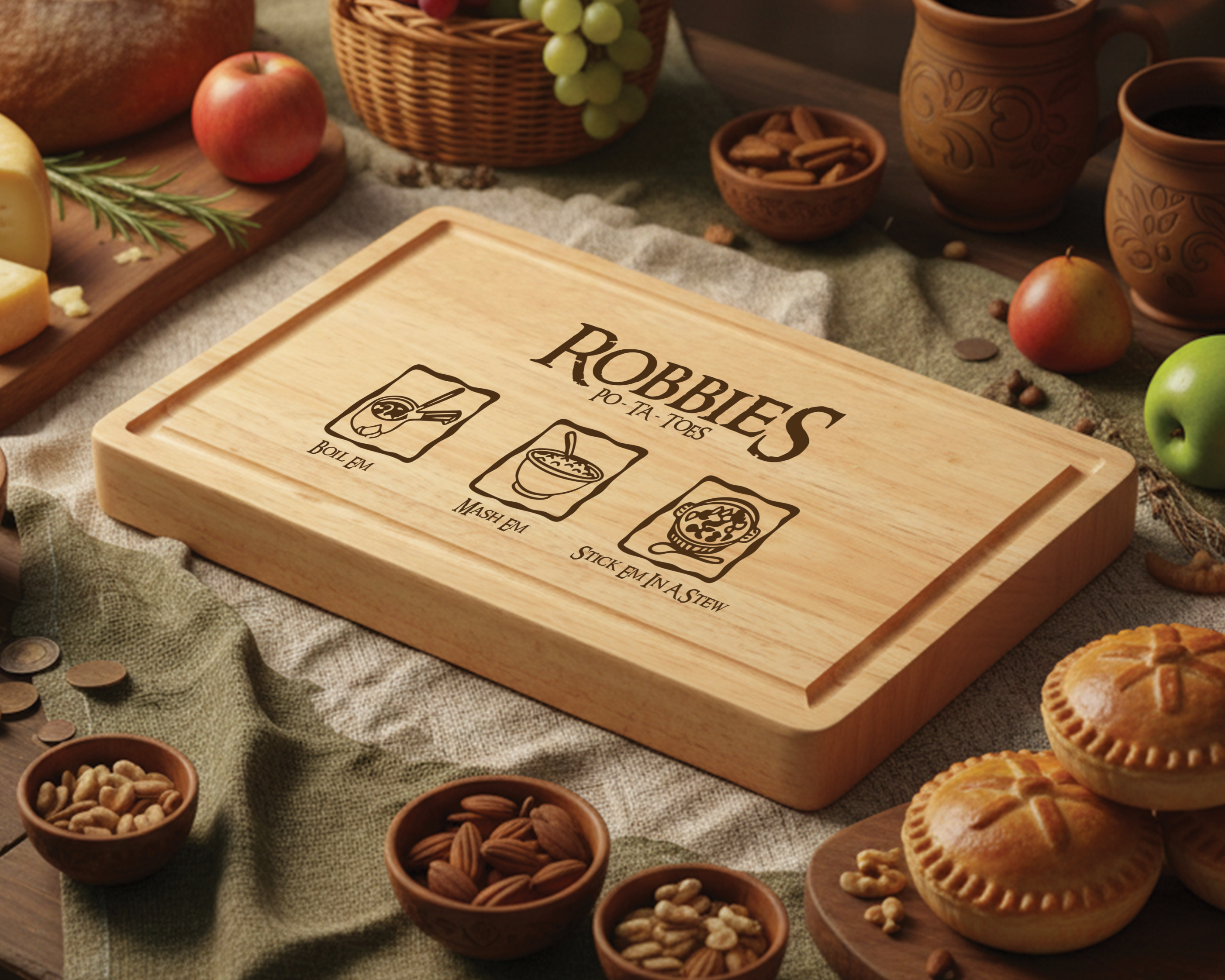 Taters Potatoes Chopping Board